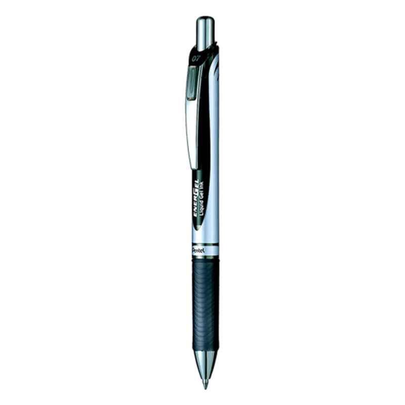 Pentel Energel 0.7mm Black Retractable Pen, PE-BL77-AH (Pack of 12)