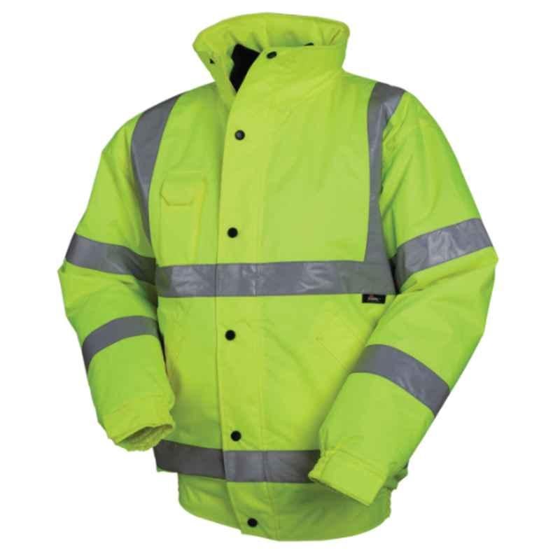 Vizwell Polyester Flor Green Bomber Reflective Jacket, VW JK04, Size: XL