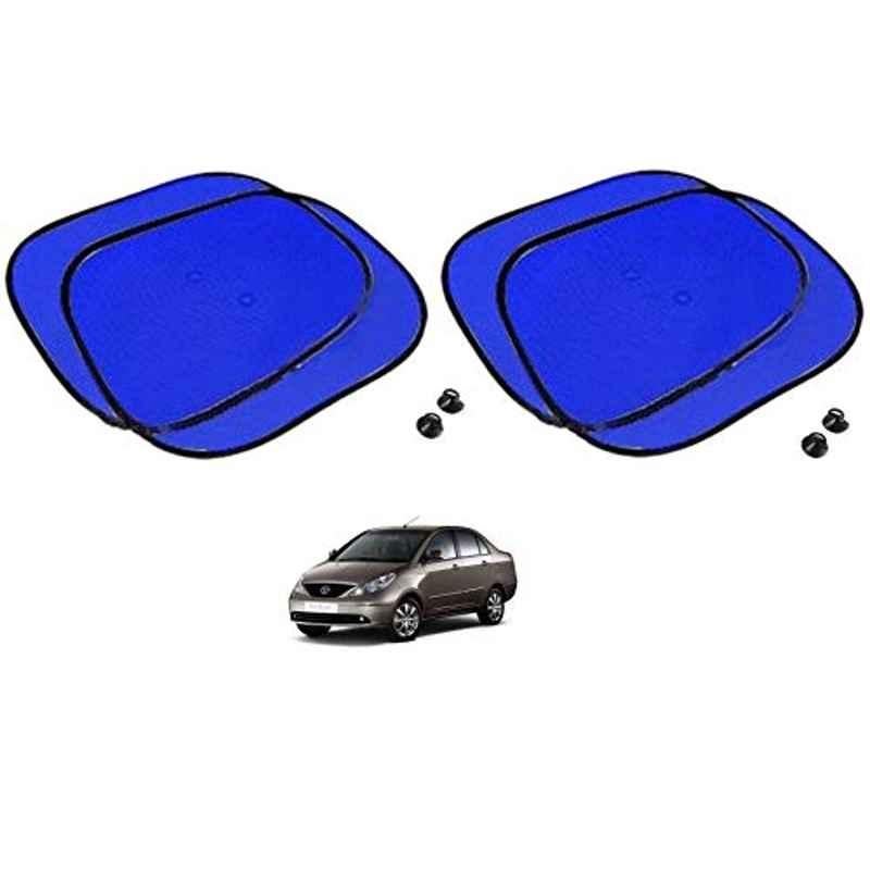 Kozdiko 4 Pcs Blue Chipkoo Car Window Sunshade Curtain Set for Tata Indigo, koz_82893