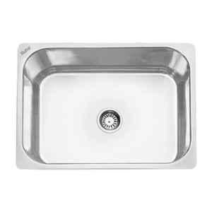 Ruhe S20 27x21x9 inch Stainless Steel Square Single Bowl Kitchen Sink with Coupling & Waste Pipe, 13-0101-12