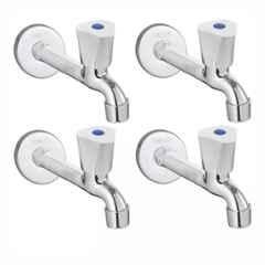 Fastgear Triangle Stainless Steel Silver Chrome Finish Long Body Tap, FG1789 (Pack of 4)