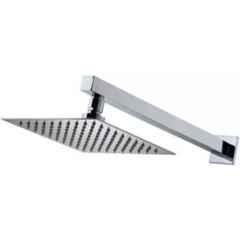 IRIS 8x8 inch Stainless Steel Chrome Finish Ultra Slim Square Rain Shower Head with 18 inch Arm & Flange