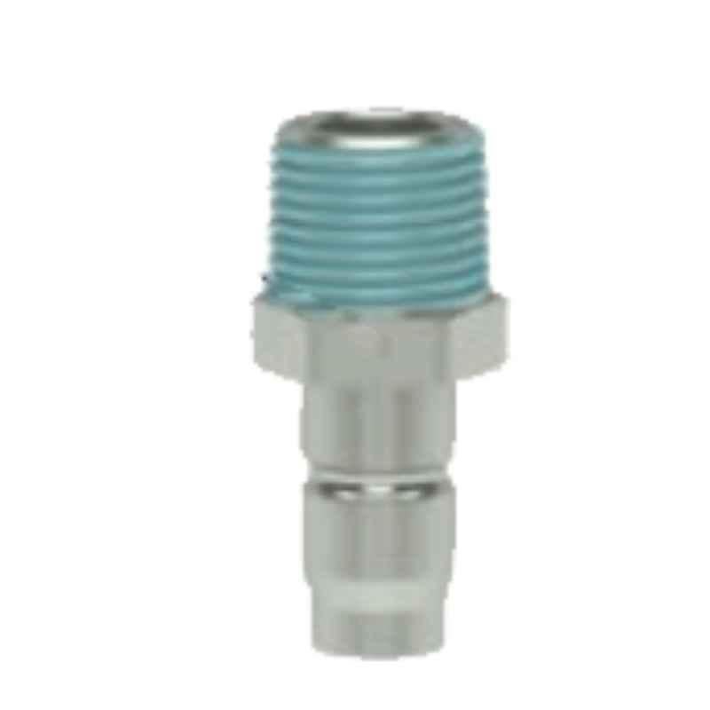 Ludecke ESACG38NAS R 3/8 Single Shut-off Tapered Male Thread Quick Connect Coupling with Plug