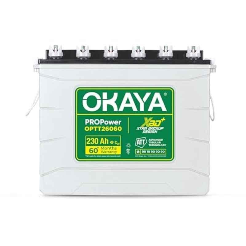 Okaya PROPower 230Ah 12V Tall Tubular Inverter Battery with XBD+ Technology, OPTT26060