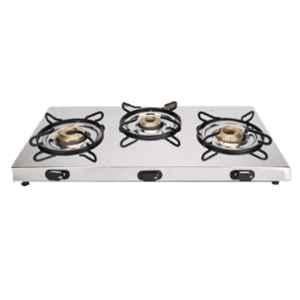 Sigri-Wala Surya Prime Cook 3 Burner Ultra Slim Stainless Steel Manual Gas Stove