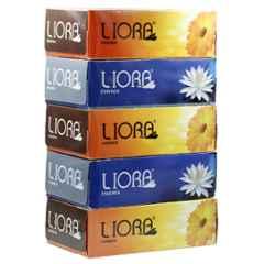 Liora 100 Pulls 200 Sheets 2 Ply Facial Tissue Paper Box (Pack of 5)