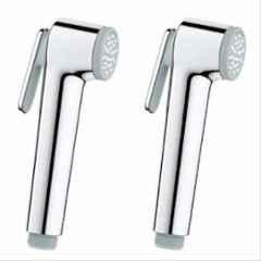 Gold Bell Stainless Steel Silver Wall Mounted Chrome Finish Round Health Faucet Gun (Pack of 2)