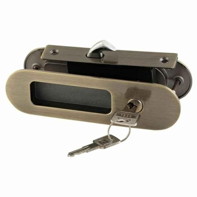 ACS 45x160mm Antique Brass Zinc Sliding Door Lock, 4502-AB