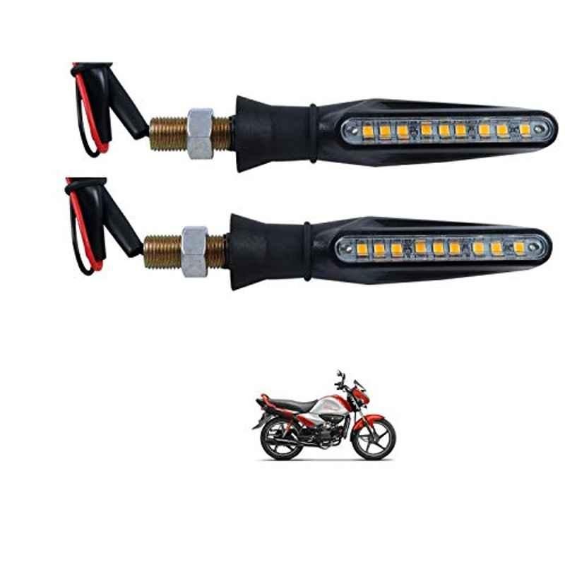 Kozdiko 4 Pcs Plastic Front & Rear Side Sleek Yellow Bike Indicator Set for Hero Splendor iSmart