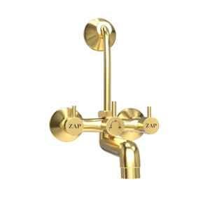 ZAP Elixir Brass Gold Plated 2 in 1 Wall Mixer with Provision for Over Head Shower & Long Bend Pipe