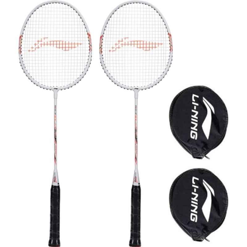Li-Ning XP-90-IV 86g White & Grey Strung Badminton Racquet (Pack of 2)