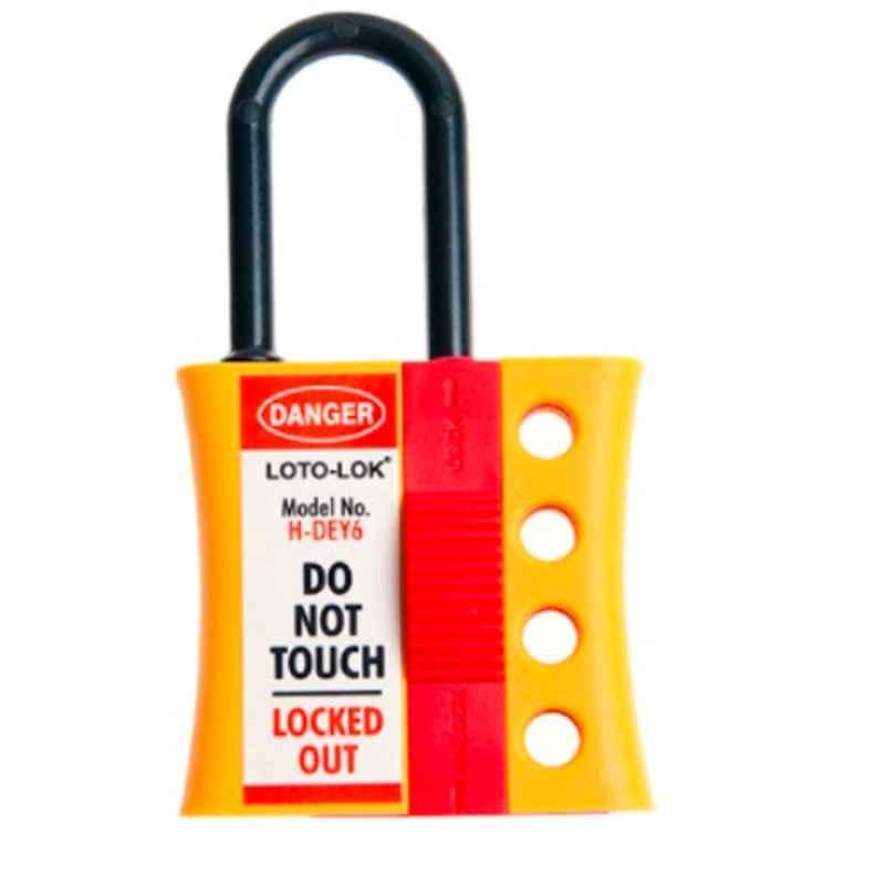 LOTO-LOK 6mm Nylon Yellow & Red Lockout Safety HASP, HSP-DEY6