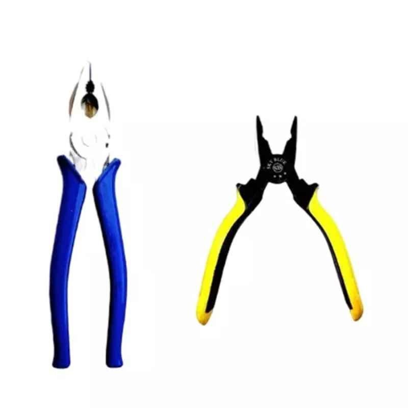 Sky Blue 2 Pcs 7.8 inch Lineman Plier Combo, SBE_PLIER_COMBO_MOD_00245