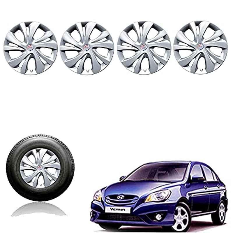 Auto Pearl 4 Pcs 14 inch ABS Silver Car Wheel Cover Set for Hyundai Verna