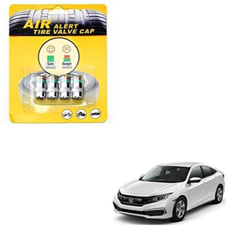 Kozdiko 4 Pcs Iron Air Pressure Alert Car Tyre Valve Caps Set for Honda Civic 2019