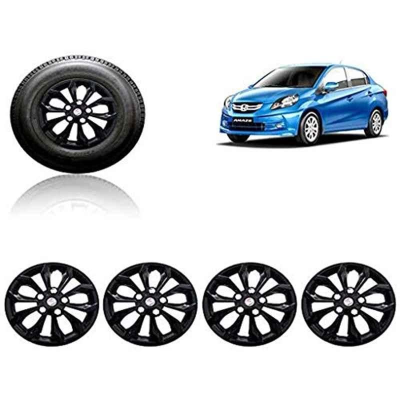 Auto Pearl 4 Pcs 14 inch ABS Black Car Wheel Cover Set for Honda Amaze t1