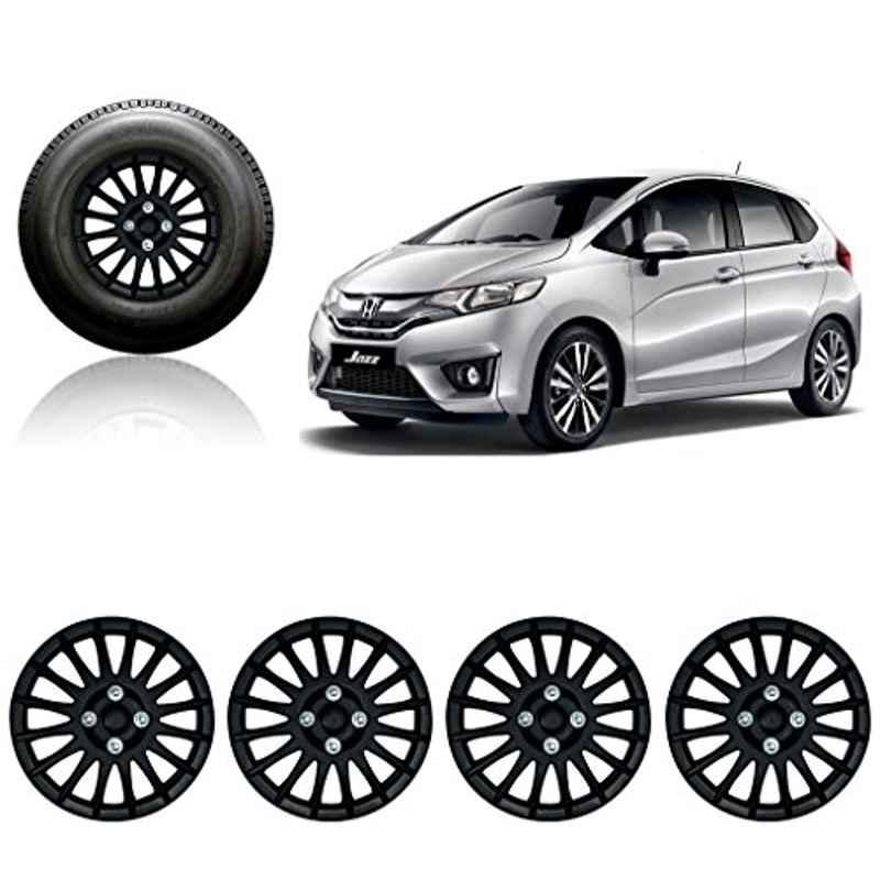 Auto Pearl 4 Pcs 14 inch Black Wheel Cover Set for Honda Jazz 2015