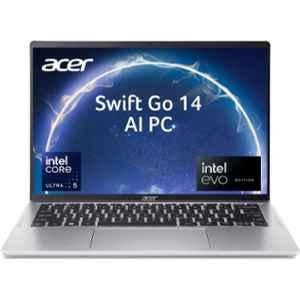 Acer SFG14-72T-549E Swift Go Thin & Light Pure Silver Laptop with Intel Core Ultra 5 125H 16GB/512GB SSD/Windows 11 Home & 14 inch Display, NX.KR0SI.001