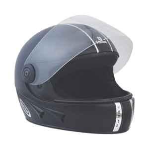 Stallion BLK Vento Full Face Black Motorbike Helmet, Size: M