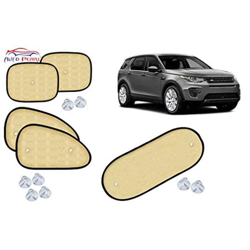 Auto Pearl 5 Pcs PVC & Mesh Beige Window & Rear Sun Shade Set for Land Rover Discovery Sport
