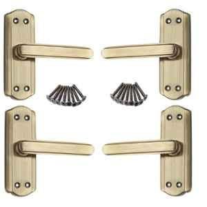 Ojass 4 Pcs 5 inch Alloy Steel Antique Brass Mortise Door Handle Set, S05BAB