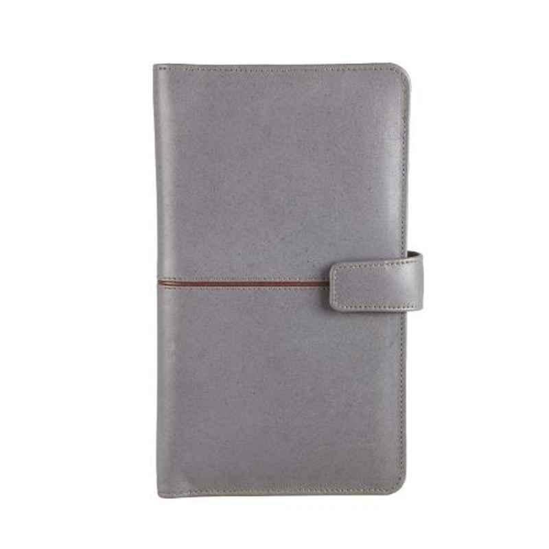 Elan 20.5x12x2cm 4 Slots Leather Grey Insta Notebook, ELIN-171-GR