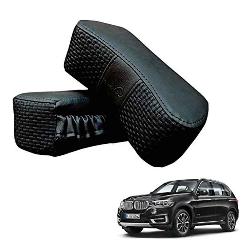 Kozdiko 2 Pcs Memory Foam Black Luxurious Neck Rest Set for BMW X5, koz_41933