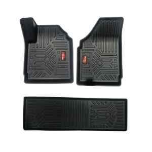 Pruvu 3 Pcs TPE Black 2 Row Car Floor Mat Set for Automatic MG Windsor EV 2025, PRU-TFM 043
