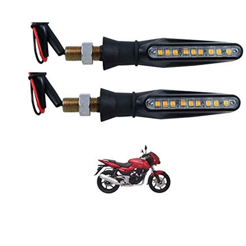 Kozdiko 4 Pcs Plastic Front & Rear Side Sleek Yellow Bike Indicator Set for Bajaj Pulsar 150