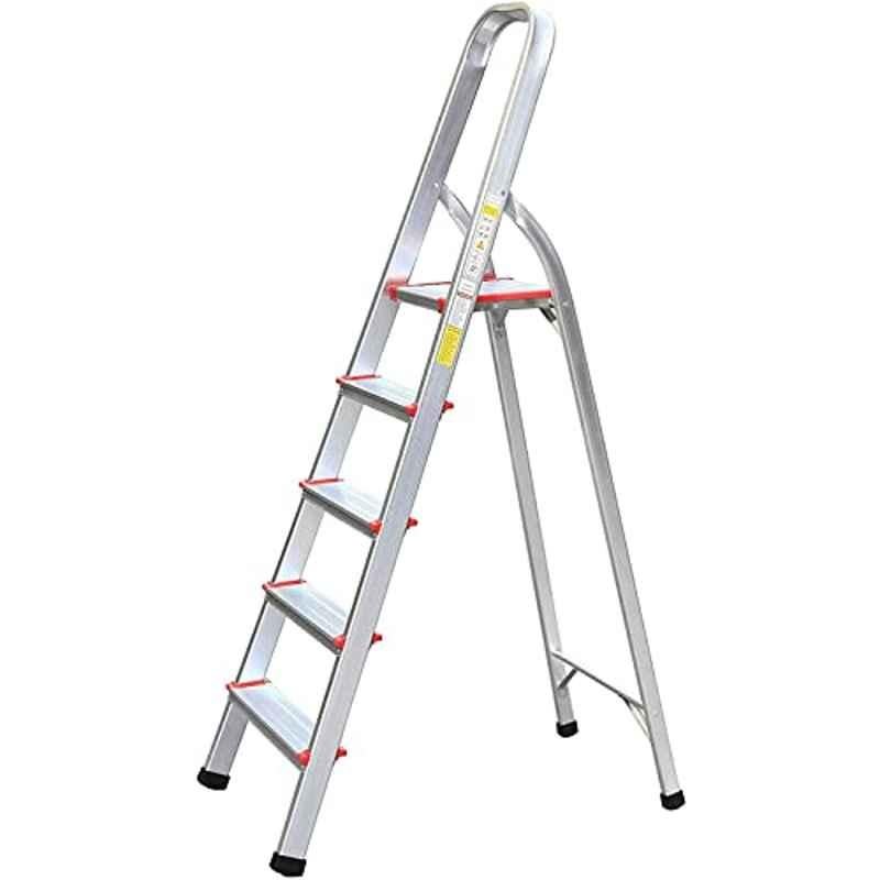 Aqson 5 Step Aluminium Ladder with Platform