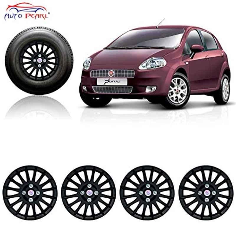 Auto Pearl 4 Pcs 14 inch Black Car Wheel Cover Set for Fiat Punto