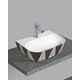 Uken (Vita-951) Imported Luxury European Style Designing Bathroom Sink/Wash Basin/Table Top (Vita-951) White,Brown