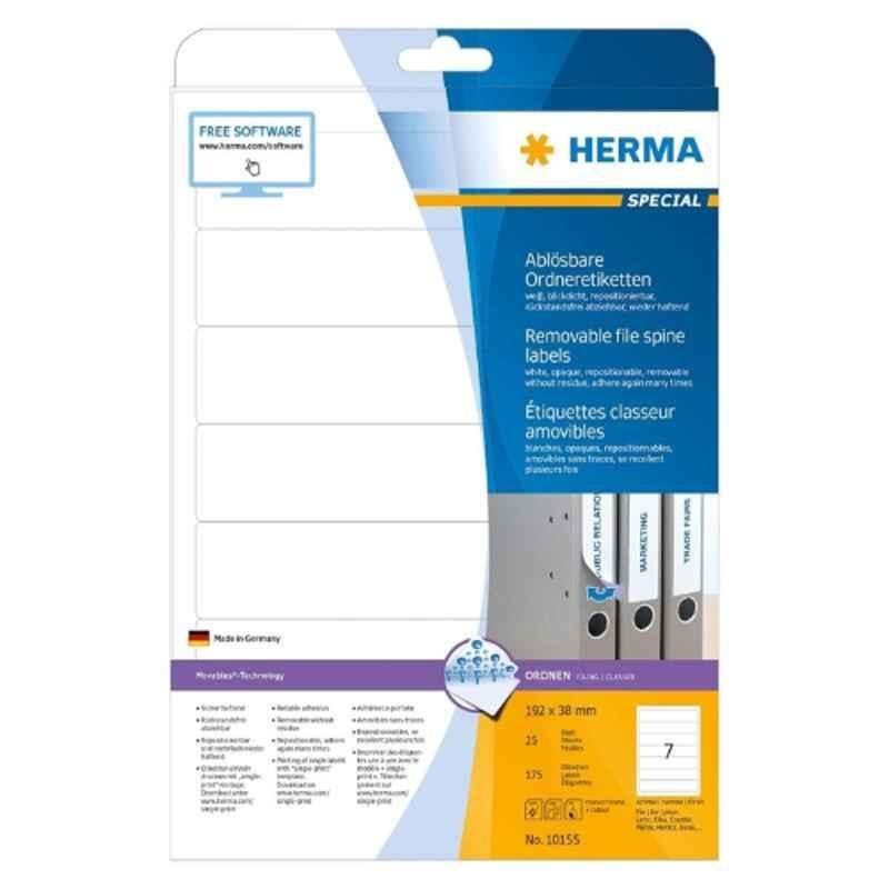 Herma 192x38 mm White Narrow Labels Box File, 10155 (Pack of 175)