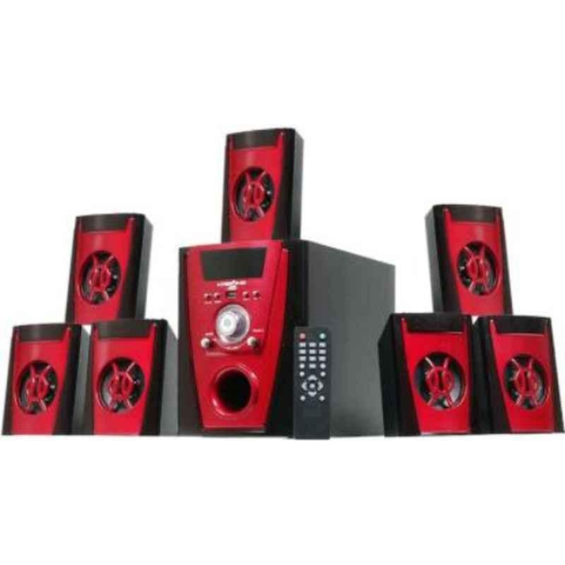 Krisons Polo 70W 7.1 Channel Black & Red Home Theatre with Bluetooth, AUX, FM & USB