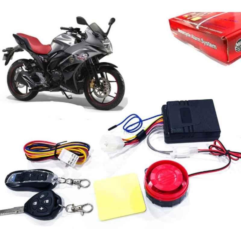 Auto Pearl 12V Black Two-Way Anti Theft Motorcycle Alarm Kit with 2 Pcs Remote for Gixxer Special Edition