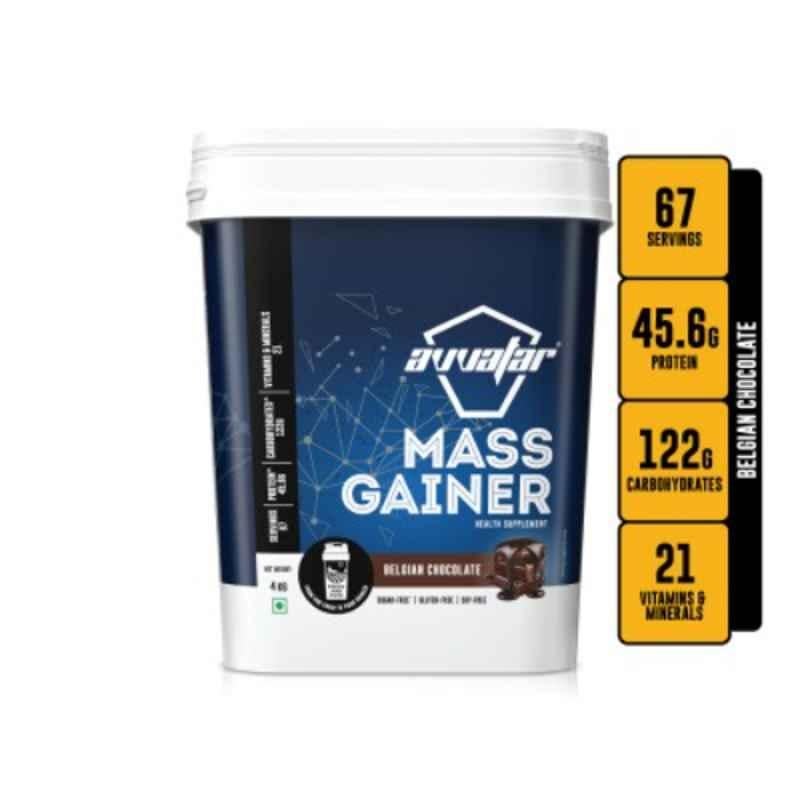 Avvatar 4kg Belgian Chocolate Mass Gainer