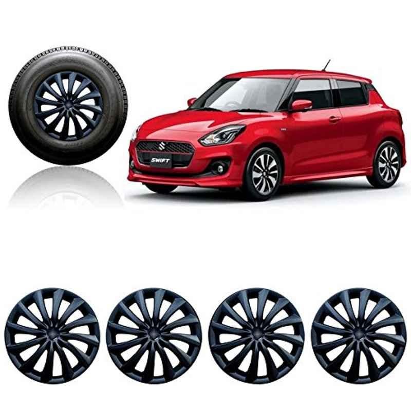 Auto Pearl 4 Pcs 14 inch Silver Press Fit Wheel Cover Set for Maruti Suzuki Swift 2018