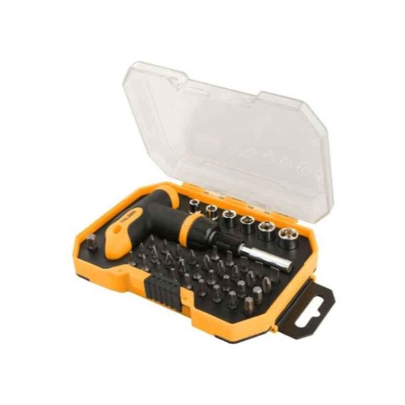 Tolsen 42Pcs 25mm Steel Yellow & Black Bits & Sockets Set, 20036
