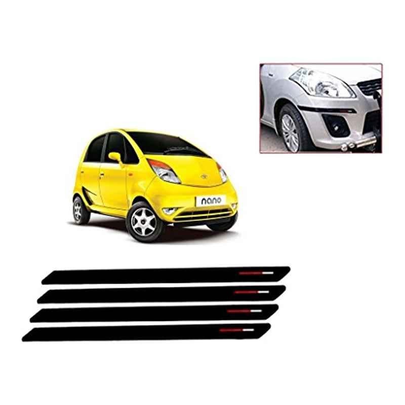 Kozdiko 4 Pcs Black & Red Bumper Protector Set for Tata Nano