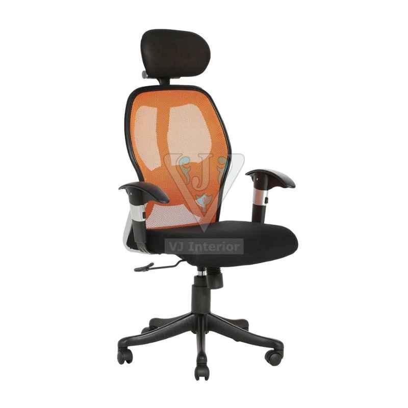 VJ Interior Orange & Black Gromalla Hb Executive Mesh Fabric Chair, VJ-559
