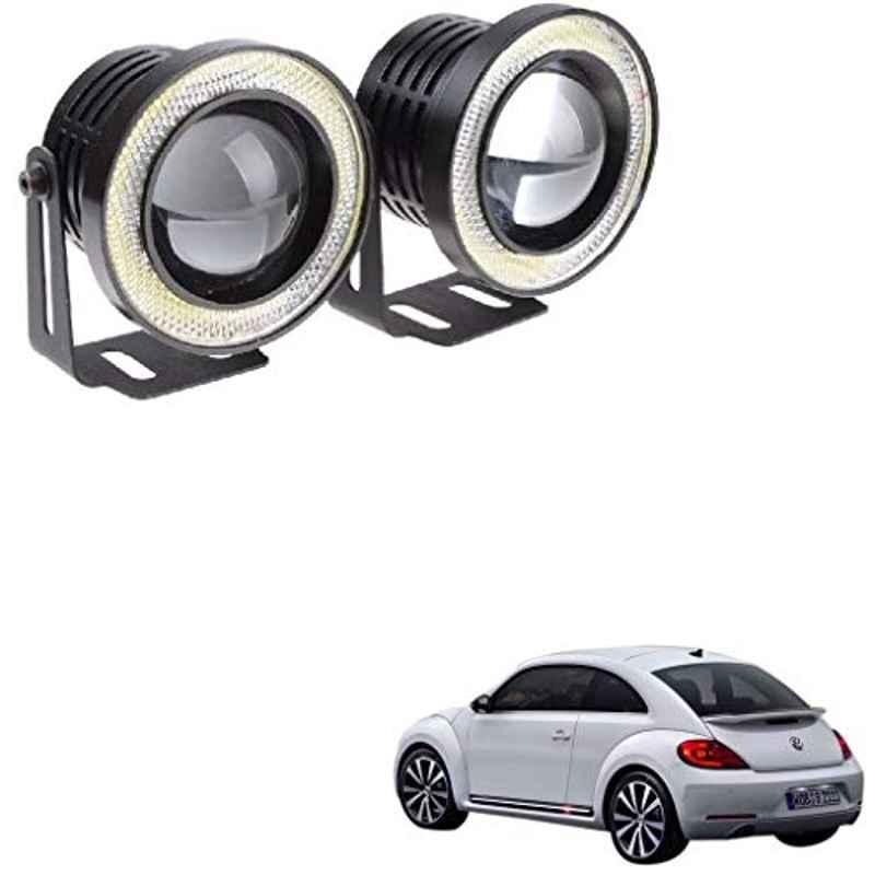 Kozdiko 2 Pcs 15W 3.5 inch High Power White LED Projector COB Fog Light Set with White Angel Eye Ring for Beetle, koz_72595