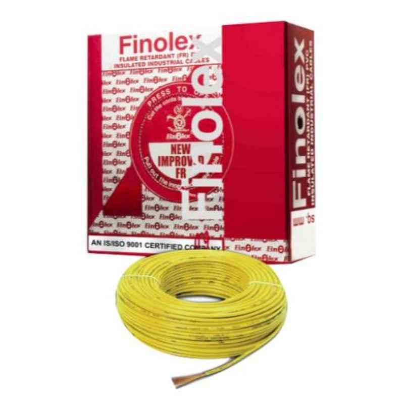 Finolex 6 Sqmm 90m Yellow Single Core FR PVC Insulated Industrial Cable, 10307