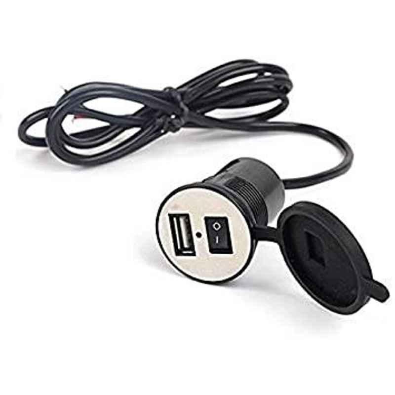 AOW Motorcycle Bike Mobile Phone USB Charger (12v) Waterproof Universal for All Bikes & All Gearless Scooters