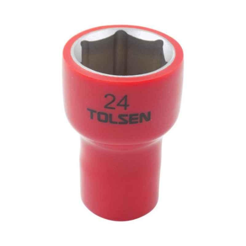 Tolsen 41324 24mm Metal Red & Brown Insulated Socket