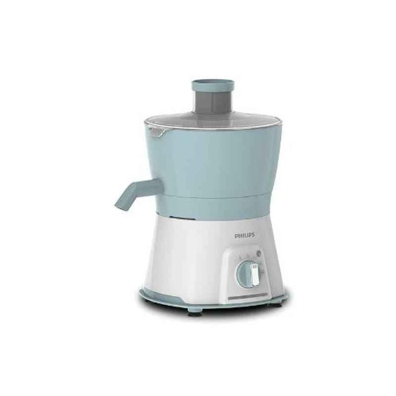 Philips 600W White & Pearl Blue Juicer, HL7577