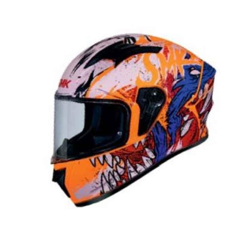 SMK Stellar Werewolf Multicolour Full Face Motorbike Helmet, MA713, Size: Extra Large