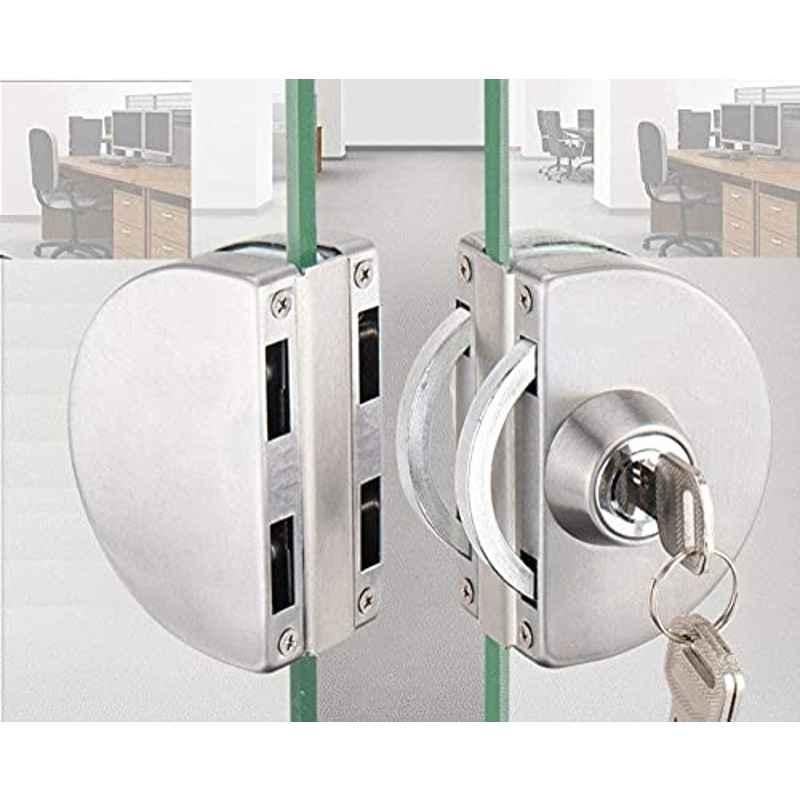 Robustline Double Glass Door Lock Stainless Steel, Both Sides Open Frameless Door Hasps For 10-12mm Thickness Glass, Home Office Hotel Furniture Hardware