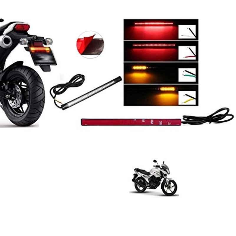 Kozdiko 48 SMD Bike Red Flexible LED Strip Tail Brake Light with Yellow Turn Indicator Light for Yamaha SZR03