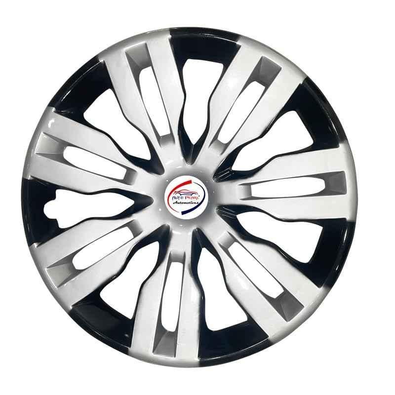 Auto Pearl 4 Pcs 14 inch Polypropylene Silver & Black Press Type Car Wheel Cover Set with Retention Ring for Ford Figo Type 3 2015 Onwards, 14WC_DzireT2_DC_FigoType3_2015onw