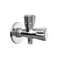 RN Ciaz 1/2 inch Brass Ingot Nickel & Chrome Plated 2 Way Angle Cock with Wall Flange